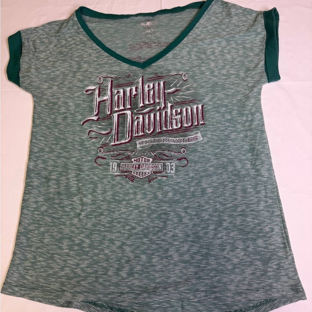 Harley-Davidson Green Short Sleeve‎ Tee